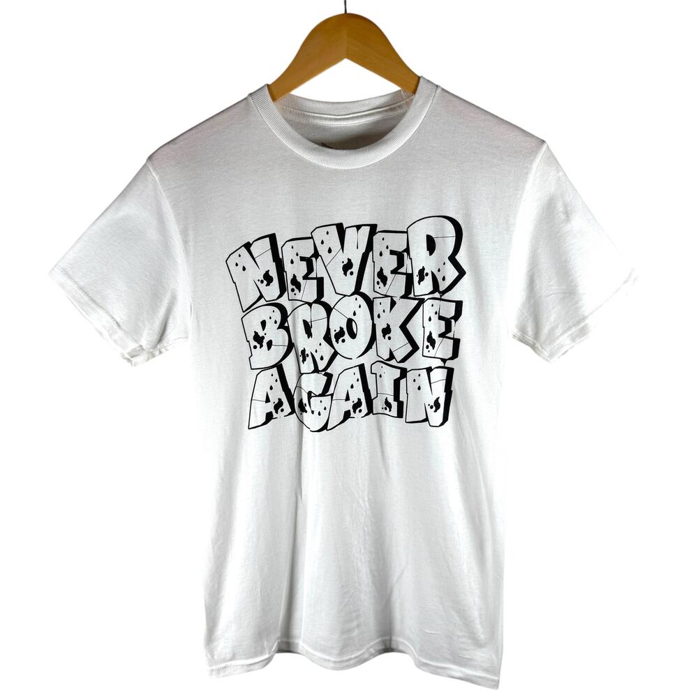 Never Broke Again Bullet Filled Logo T-shirt Men’s S - Punk Streetwear Skater